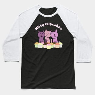 Kitty Cupcakes Baseball T-Shirt